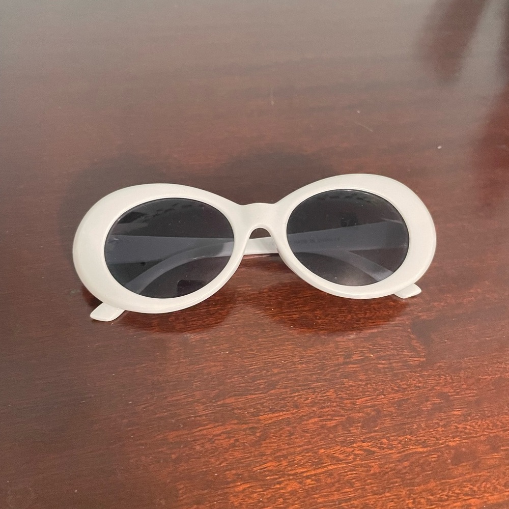 White Oval Sunglasses